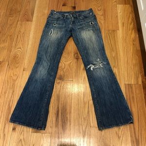 Sacred Blue bootcut distressed jean